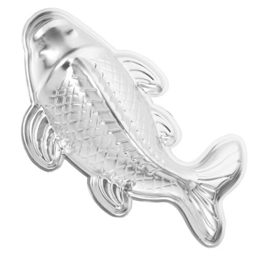 Cabilock 3D Koi Fischform Aluminium Backform, DIY Kuchenform FüR Schokolade, Gelee, Pudding, 25x14x5.5 cm, Ideal FüR Familienfeiern Und Geburtstagsfeiern von Cabilock