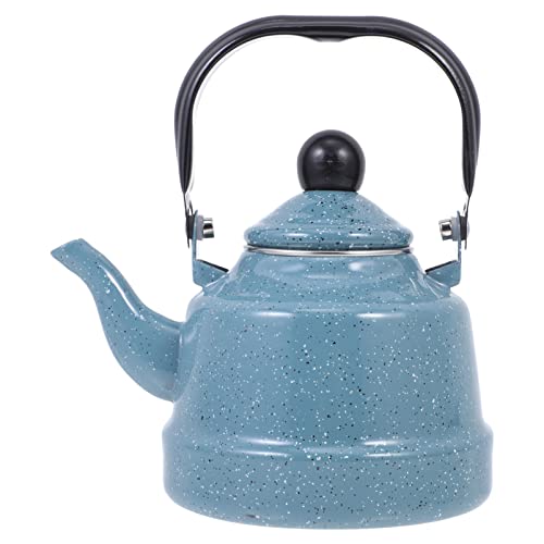 Cabilock Flötenkessel Emaille Vintage Wasserkocher Kaffeekanne: 1. 1L Retro Induktion Teekocher Wasserkessel Gong Fu Tee Set Tea Pot Wasserkanne Teekessel Kessel für Gas E Herd Gasherd Pfeifkessel von Cabilock