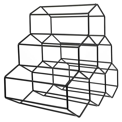 Cabilock Freistehendes Sechseckiges Weinregal aus Waben Design Widerstandsfähiger Flaschenhalter für Tisch Arbeitsplatte und Wohnzimmer Eleganter Weinflaschenständer in Schwarz von Cabilock
