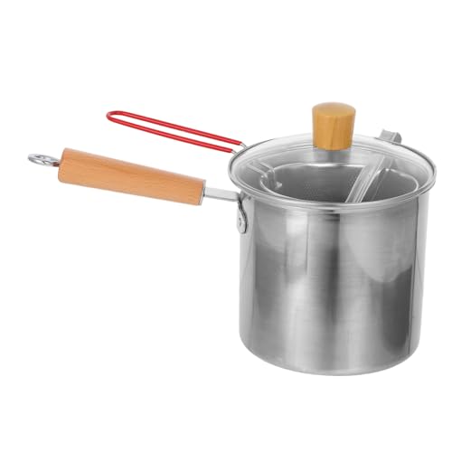 Cabilock Fritteuse mit Korb Multifunktionale Frittierpfanne für Braten Kochen und Schmoren Einzelgriff für Kleine Küchen und Haushalte von Cabilock