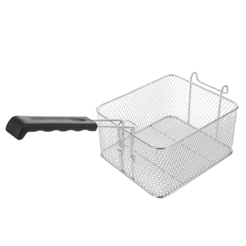Cabilock Frittierkorb mit Griff Rechteckiger Deep Fry Basket Hitzebeständig für Pommes Frites und Snacks Sicherer Hebegriff für Küche und Fritteuse von Cabilock