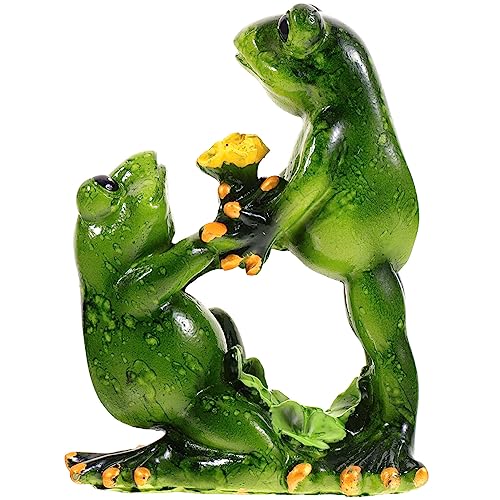 Cabilock Frosch-Ornamente Harz-Frosch-Ornament Gartentierstatue Hochzeitsdeko Tier Aus Harz Froschfiguren Sammlerstücke Gartenfrosch Skulptur Liebhaber Draussen Kunsthandwerk Kunstharz von Cabilock