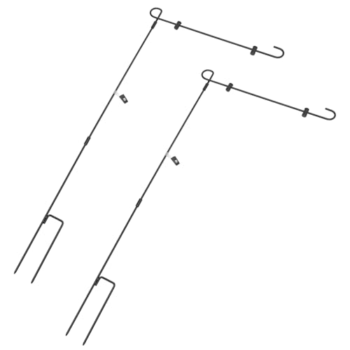 Cabilock Gartenfahnenständer Gartenflaggenständer 2 Stück Eisen Gartenstab Schwarz Garten Schäferhaken Flaggenständer Gartenfahnen Gartenflaggen Nationalflagge Garten Rasen Halterung von Cabilock