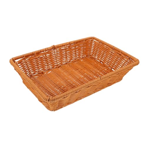 Cabilock Geflochtener Brotkorb Teakfarben Verstärkter Eckiger Korb für Servieren Snacks Obst Backen Dekorativer Küchen und Esszimmer Mittelstückkorb Wiederverwendbar Cabilock Geflochtener Brotkorb Teakfarben Verstärkter Eckiger Korb für Servieren Snacks Obst Backen Dekorativer Küchen und Esszimmer Mittelstückkorb Wiederverwendbar von Cabilock