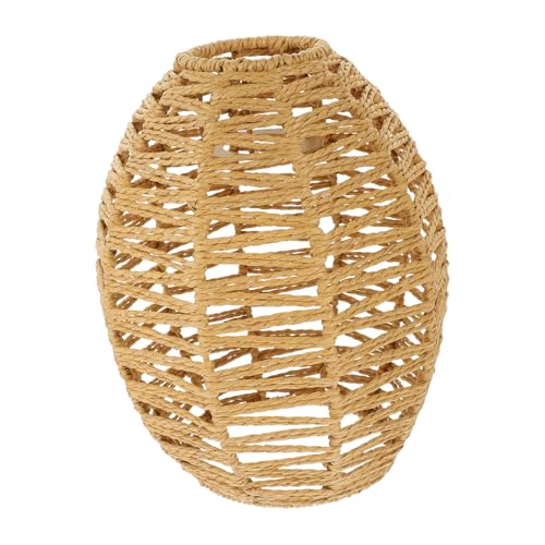 Cabilock Geflochtener Lampenschirm Rustikal Wandleuchte Deckenlampe Hängelampe Vintage Leuchte Naturfaser Beleuchtung für Wohnzimmer Schlafzimmer Restaurant von Cabilock