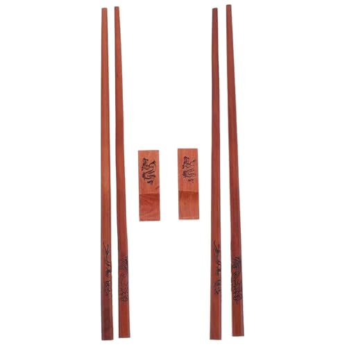 Cabilock Geschenkset mit 2 Paar Essstäbchen: Wiederverwendbare Essstäbchen aus Holz in einer schönen Geschenkbox mit Ablage – Dekoratives japanisches chinesisches Utensilienset mit Halter von Cabilock