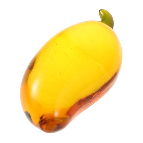 Cabilock Glas Mango Figuren Kristall Mango Figur Glas Frucht Statue Kunst Skulptur Dekorationen Sammlerfigur Heim Kofferraum Auto Dekoration von Cabilock