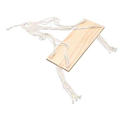 Cabilock Gobelinregal Wand Aufkleber Eckregal Hängend Vorhang Künstliches Spalier Dekoration Seilregale Kleines Hängeregal Makramee- Schwebendes Mit Quasten Beige Hölzern von Cabilock