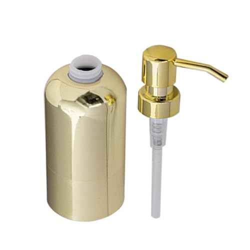 Cabilock Goldfarbener Seifenspender mit Auslaufsicherer Pumpe Nachfüllbar für Shampoo Lotion und Duschgel Wiederverwendbar Luxuriöses Design für Badezimmer und Waschtisch von Cabilock
