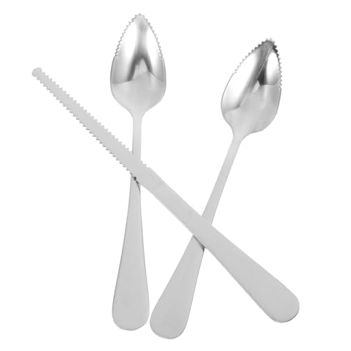Cabilock Grapefruit Löffel Set mit Gezackter und Messer Ergonomischer Dicker Griff Vielseitiges Obstbesteck für Kiwi Zitrusfrüchte Desserts und Einfache Fruchtschälung Cabilock Grapefruit Löffel Set mit Gezackter und Messer Ergonomischer Dicker Griff Vielseitiges Obstbesteck für Kiwi Zitrusfrüchte Desserts und Einfache Fruchtschälung von Cabilock