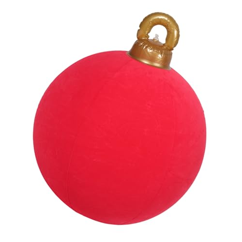 Cabilock Große Aufblasbare Weihnachtskugeln Flock PVC Dekorationen für Außenbereich Rasen Veranda Festliche Party Ornamente Leicht Aufzubauen Platzsparend Vielseitig Einsetzbar von Cabilock
