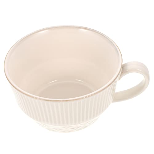 Cabilock Großer Kaffeebecher aus Hochwertiger Keramik für Heiße Getränke Frühstückstasse Vielseitig Einsetzbare Tasse für Kaffee Tee Milch Wasser und Weiß von Cabilock