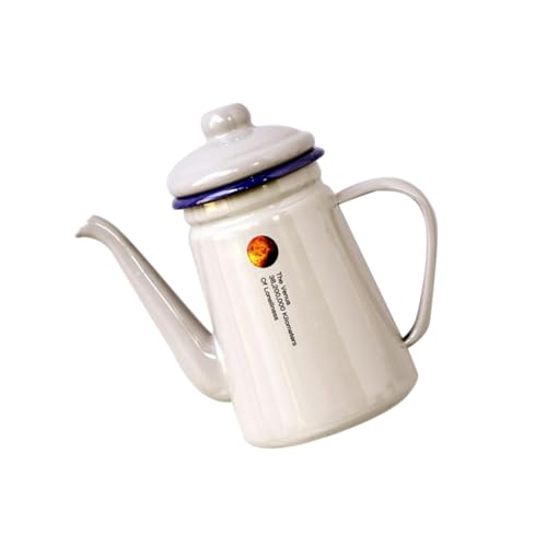 Cabilock Großer Kaffeekocher aus Emaille Wasserkocher für Haushalt und Camping zum Aufschäumen von Milch und Zubereiten von Saucen Langlebig und Leicht zu Reinigen von Cabilock