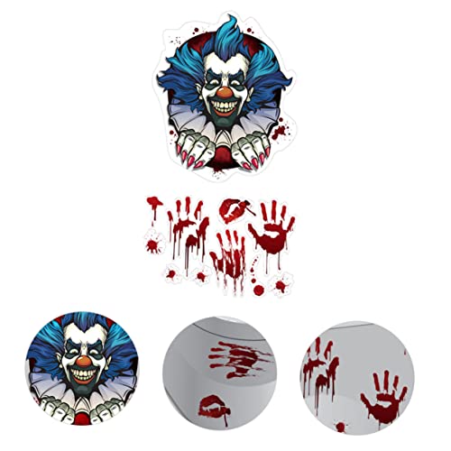 Cabilock Gruseliger Clown Pvc-toilettensitz-aufkleber-set Für Halloween Realistisches Muster Toilettenaufkleber- von Cabilock