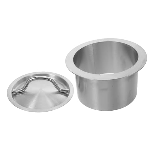 Cabilock Hafen von Küchenmüllversorgung Deckel für den Mülleimer auf der Arbeitsplatte trash can small Integrierter Mülldeckel Arbeitsplatte Mülleimer Mülltülle Rostfreier Stahl Silber von Cabilock