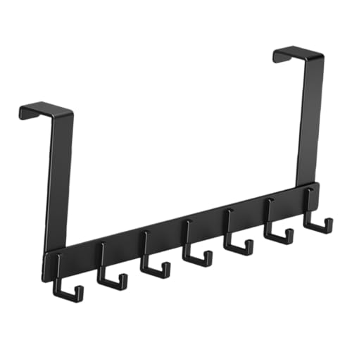 Cabilock Haken Türgarderobe aus Space Aluminium und Carbonstahl Stabiles Türhängesystem ohne Bohren Langer Arm für Kleidung und Handtücher Platzsparend Einfache Montage Schwarz von Cabilock