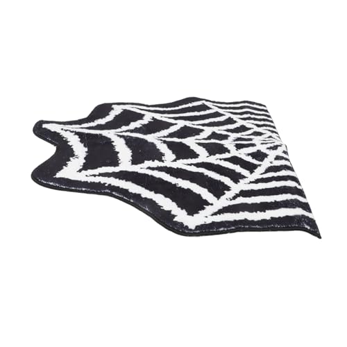 Cabilock Halloween Spiderweb Bodenmatte Rutschfester Saugfähiger Teppich mit Spinnennetz-Muster Vielseitig als Bad- Küchen Eingangsbereich-Matte Dekorativ für Halloween-Party und Haustür von Cabilock