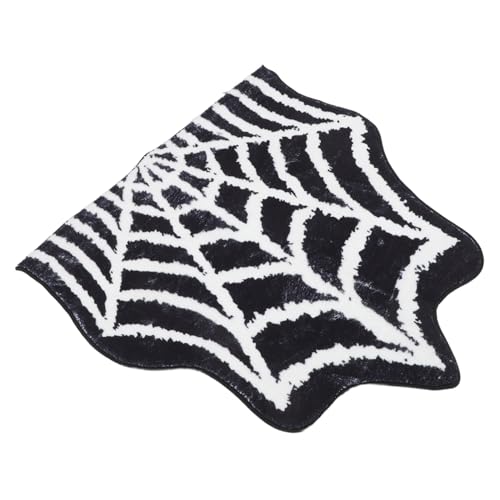 Cabilock Halloween Spinnennetz Türmatte rutschfest Waschbar mit Rutsch Boden Saugfähiger Eingangsteppich für Badezimmer Küche und Gruselige Halloween Party Dekoration von Cabilock