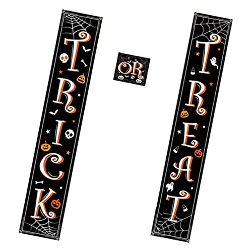 Cabilock Halloween Türbanner mit Lustigem Trick Treat Dekoratives Spinnennetz Halloween Türcouplet für Party und Innenbereich Farbenfrohes Türdekor für Gruselige Feststimmung Cabilock Halloween Türbanner mit Lustigem Trick Treat Dekoratives Spinnennetz Halloween Türcouplet für Party und Innenbereich Farbenfrohes Türdekor für Gruselige Feststimmung von Cabilock