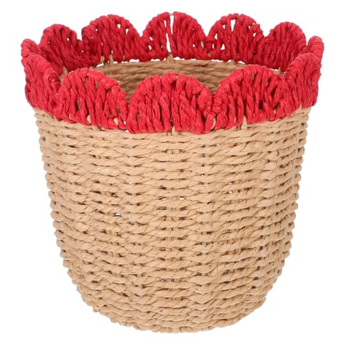 Cabilock Handgewebter Papierseilkorb Organizer Behälter Mit Gewelltem Rand Runder Mülleimer Im Bauernhausstil Papierkorb Für Büro Zuhause Schlafzimmer Wohnzimmer Cabilock Handgewebter Papierseilkorb Organizer Behälter Mit Gewelltem Rand Runder Mülleimer Im Bauernhausstil Papierkorb Für Büro Zuhause Schlafzimmer Wohnzimmer von Cabilock