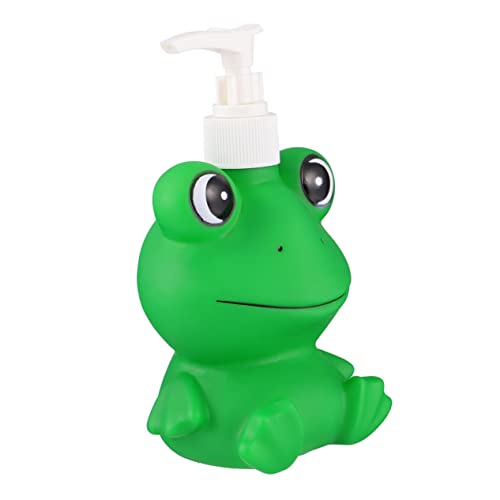 Cabilock Handwaschflasche- Kinder Seifenspender Cartoon Flaschenspender Leere Shampooflaschen (Grüner Frosch 300Ml) von Cabilock
