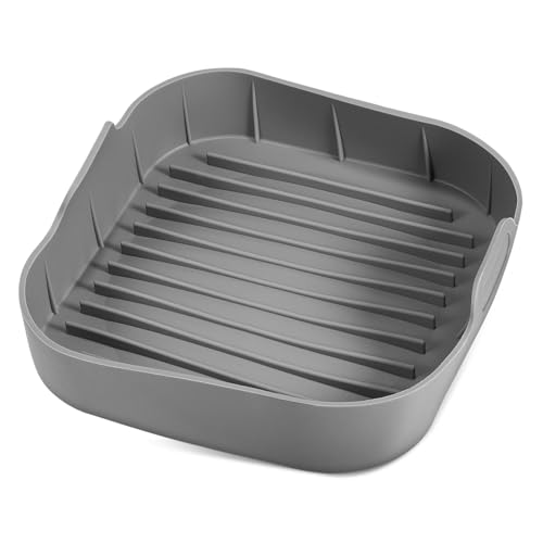Cabilock Heißluftfritteuse Korb Tablett Friteuse wiederverwendbar Plus Backen Air Fryer Backblech Silikoneinlagen für Backformen Einsätze für Luftfritteusenkörbe Kieselgel von Cabilock