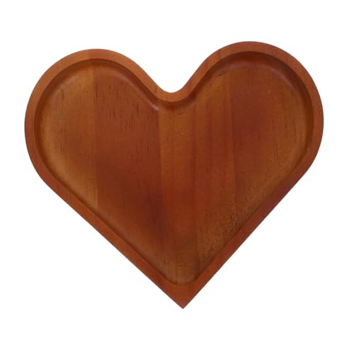 Cabilock Holz Herzform Tablett Herzförmiges Serviertablett Aus Kiefernholz Praktisches Aufbewahrungstablett Für Snacks Und Dekoration Valentinstag Geschenkidee von Cabilock