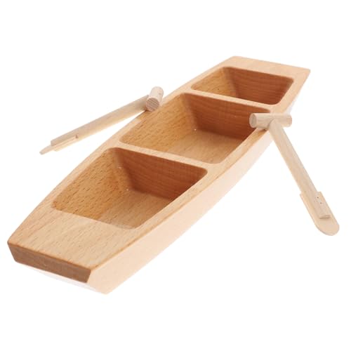 Cabilock Holz Kanu Modell Miniatur Boot aus Naturholz Wasserdichtes Segelboot für Dekoratives Desktop Ornament für Strand und Büro von Cabilock