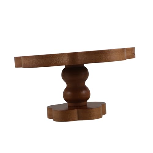 Cabilock Holz Schmucktablett mit Fuß Dekoratives Schmuck Aromatherapie-tablett in Blumenform Vielseitiges Serviertablett für Ringe Obst und Wohnaccessoires von Cabilock
