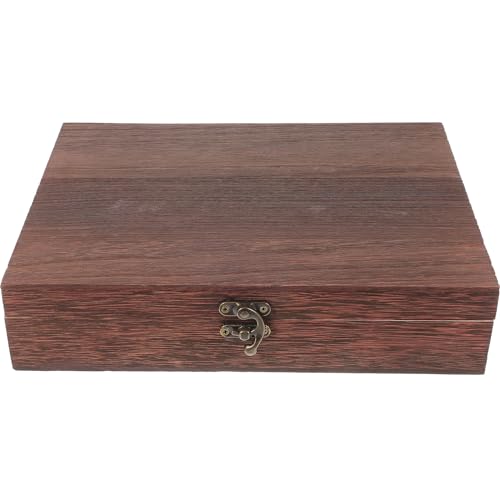 Holzbox Aufbewahrungsbox mit Schloss und Deckel: Holzkiste mit Deckel Vintage Dekorative Holzbox Bastelbox Schmuck Veranstalter Schmuckhalter für Zuhause Büro von Cabilock