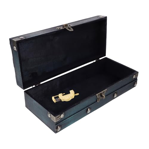 Cabilock Holzschatulle mit Schloss Kleine Schmuck Truhen aufbewahrungsbox aus Langlebigem Holz Multifunktionale Vintage Holzbox für Ringe und Kleine Kostbarkeiten Dekorativer Schmuckhalter von Cabilock