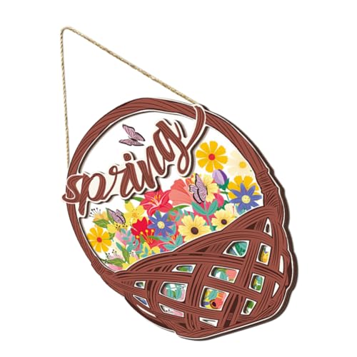 Cabilock Holzschild Dekorativer Hängender Wandanhänger für Landhausstil Vielseitiges Frühlingsdesign Türschild oder Wanddeko für Bauernhäuser Langlebig und Gestaltet von Cabilock