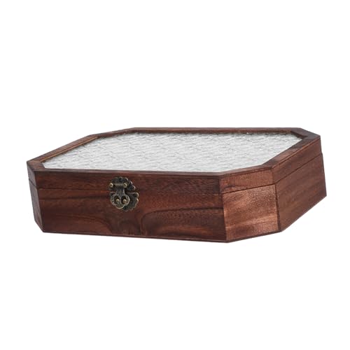Cabilock Holzschrank Mit Glastüren Und Schubladen Aufbewahrungsbox Im Retro-blumenstil Für Teebeutel Schmuck Und Kosmetikaccessoires Vintage-aufbewahrungsbox Aus Massivholz Für von Cabilock