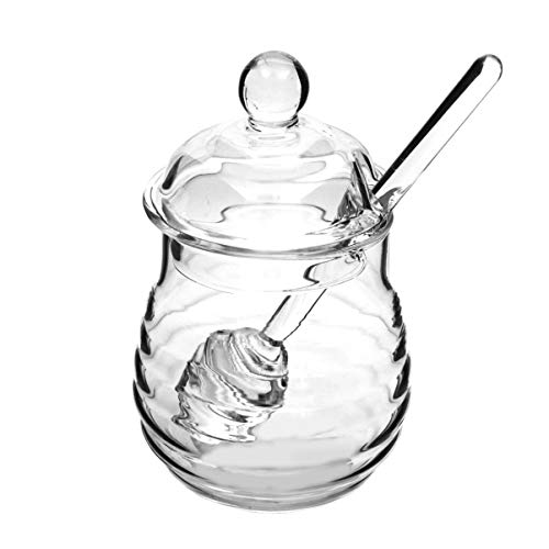Cabilock Honigglas Set Borosilikatglas Mit Dipper Und Deckel Für Küche Transparente Honigbehälter Für Sicheres Lagern Und Servieren Von Honig von Cabilock