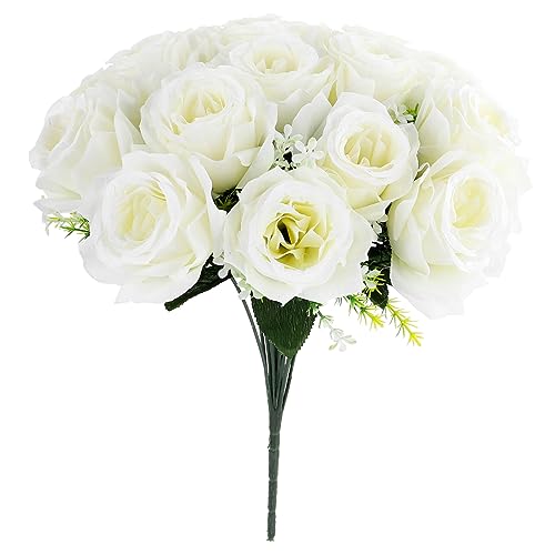 Cabilock Immerwährender Blumenstrauß Aus Künstlichen Blumen Für Den Friedhof 18 Künstliche Rosen Weiße Gedenkblumen Für Cabilock Immerwährender Blumenstrauß Aus Künstlichen Blumen Für Den Friedhof 18 Künstliche Rosen Weiße Gedenkblumen Für von Cabilock