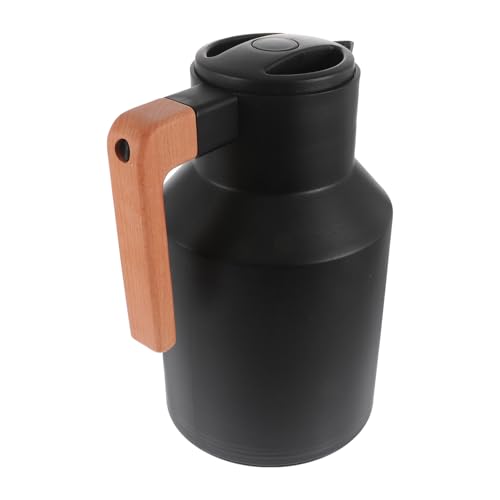 Cabilock Isolierkanne mit Glas innenmantel Wärmehaltend Auslaufsicher Korrosionsbeständig Abnehmbarer Griff für Haushalt Büro Camping und Picknick Schwarzes Nordic design Geschenkoption von Cabilock