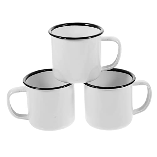Cabilock 3stücke Vintage Emaille Becher Retro Tasse Wiederverwendbarer Kaffeebecher Hitzebeständiger Wasserbecher Für Kaffee Tee Milch Und Getränke Für Zuhause Und Camping von Cabilock