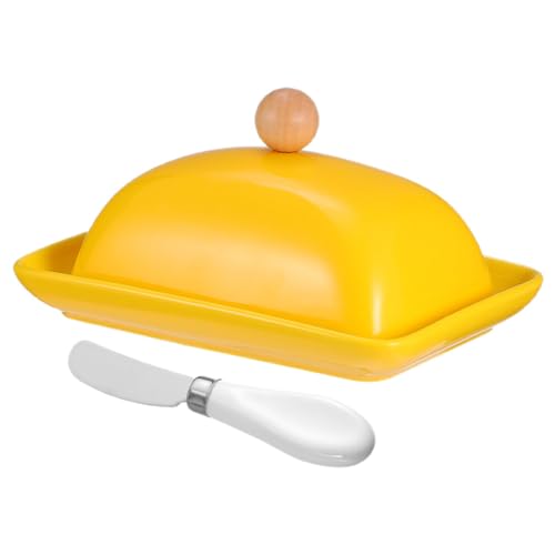Cabilock Keramik-Butterdose: 1 Set Porzellan-Butterbehälter Mit Deckel Messern Butteraufbewahrung Abgedeckter Käsebutterhalter Für Arbeitsplatte West-Ostküsten-Butterkäse Cabilock Keramik-Butterdose: 1 Set Porzellan-Butterbehälter Mit Deckel Messern Butteraufbewahrung Abgedeckter Käsebutterhalter Für Arbeitsplatte West-Ostküsten-Butterkäse von Cabilock
