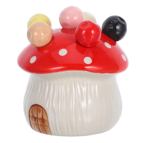 Cabilock Keramik Obstgabel mit Pilzförmigem Aufbewahrungstopf Kreativer Praktischer Fruchtgabel Halter für Süßspeisen Cabilock Keramik Obstgabel mit Pilzförmigem Aufbewahrungstopf Kreativer Praktischer Fruchtgabel Halter für Süßspeisen von Cabilock