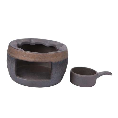 Cabilock Keramik Teewärmer Retro Stövchen Handgefertigt mit Kerzenhalter Teekannenwärmer für Aromatischen Tee Genuss und Warmhaltefunktion aus Robustem Grobkeramischem Material von Cabilock