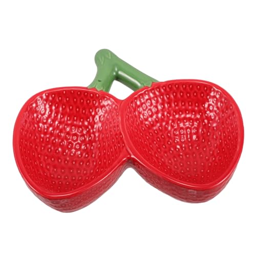 Cabilock Keramikgeschirr Erdbeerfrucht Schüssel Salatplatte Erdbeeren Süße Porzellanplatten Dessert Teller Teller Teller Keramikschale Obstplatte Dekorative Keramik Rot von Cabilock