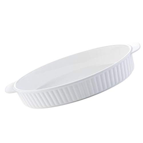 Cabilock Keramikkuchenform Keramik Auflaufform Oval Gratin Auflaufformen Lasagne Pfanne Auflauf Backgeschirr mit Griff 9 5 Zoll Rechteckige Auflaufform von Cabilock