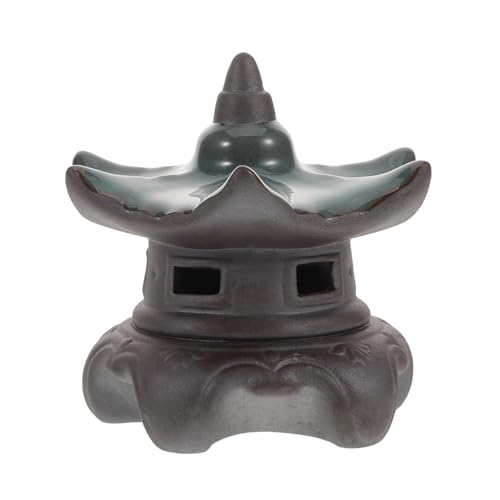 Cabilock Keramische Gartenfigur Fischteich Zubehör Kleines Desktop Landschaftsornament für Stilvolle Heimdekoration von Cabilock