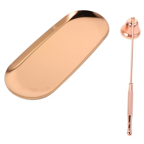 Cabilock Kerzenpflegewerkzeuge Kerzen Teelichtlöscher Dochtlöscher aus Metall Flammenlöscher Kerzenzubehör Für Kerzenliebhaber anwesend Kerzenlöscher Rostfreier Stahl Roségold von Cabilock