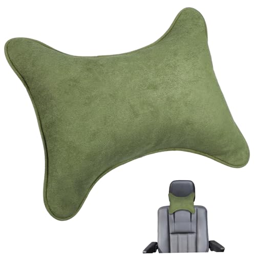 Cabilock Kfz Nackenkissen Ergonomisches Kopfstützenkissen Verstellbare Halterung Für Auto SUV Und Bürostuhl Aus Weichem Kunstpelz Langlebig Und Pflegeleicht Design Grün von Cabilock
