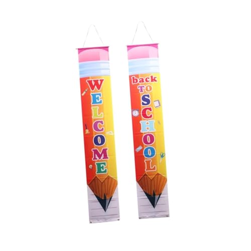 Cabilock Willkommen Zurück Schule Türvorhang Deko Banner mit Warmem Willkommensdesign für Schulfeiern und Gelb von Cabilock