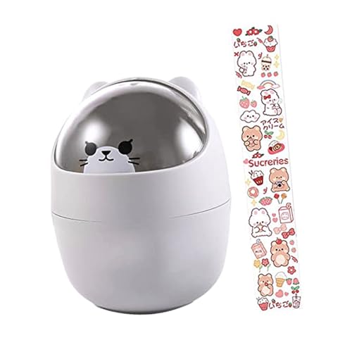 Cabilock Kleiner Tischabfalleimer Cartoon Mülleimer mit Deckel Kompakter Desktop Müllbehälter für Büro und Zuhause Platzsparend Leicht Vielseitig für Kleine Abfälle Cabilock Kleiner Tischabfalleimer Cartoon Mülleimer mit Deckel Kompakter Desktop Müllbehälter für Büro und Zuhause Platzsparend Leicht Vielseitig für Kleine Abfälle von Cabilock