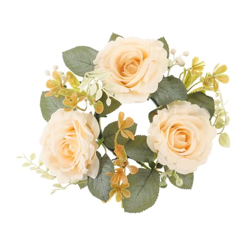 Cabilock Kerzenringe Für Stumpenkerzen Aus Kunstblumen Tischdekorationskranz Für Hochzeiten Und Partys Blumenkranz Für Tische Vielseitig Einsetzbar Cabilock Kerzenringe Für Stumpenkerzen Aus Kunstblumen Tischdekorationskranz Für Hochzeiten Und Partys Blumenkranz Für Tische Vielseitig Einsetzbar von Cabilock