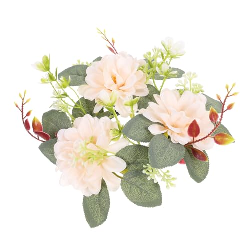 Cabilock Künstliche Girlande Kerzenring Künstlicher Blumenkranz Kerzenkranz Halter Tischkranz Blumengirlande Für Den Tisch Bauernkerzenkranz Kerzenhalterkränze Blumenkränze Plastik von Cabilock