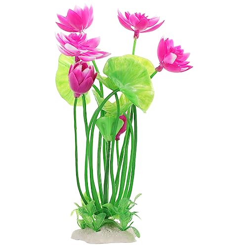 Cabilock Miniatur-Kunststoffpflanzen Aquariumdekoration künstliche Pflanzen Anlage Aquarienpflanzen Aquarium-Lotus-Dekor Wasserpflanzen schmücken Gras für Aquarien falsches Gras Ornamente von Cabilock